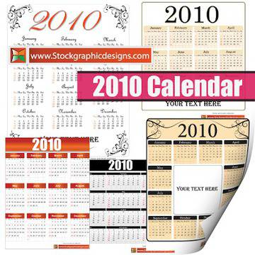 Безплатни шаблони за календари 2010