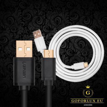 Висококачествен 25 см micro USB кабел - Бял и Черен