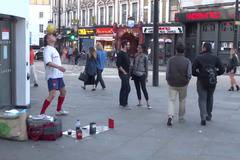 070. Amazing Trick Football Skills demonstrated by Hristo Petkov Market High Street London