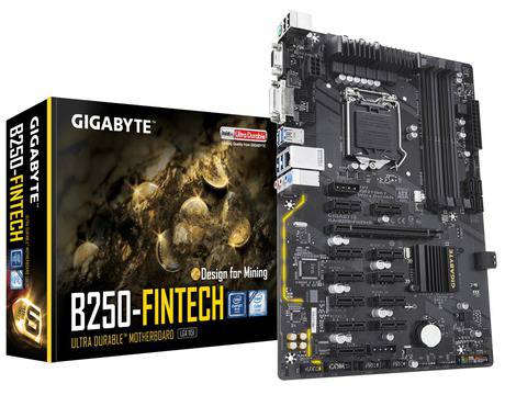 Дънна платка GIGABYTE B250 Fintech Mining, Socket 1151, ATX, DDR4