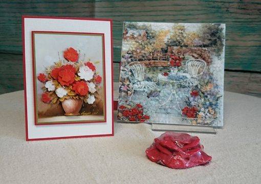 Дамски подарък ръчна изработка с тема червени рози