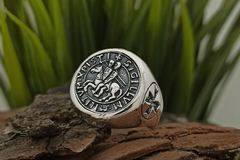 Мъжки сребърен пръстен “SIGILLUM MILITUM XPISTI”