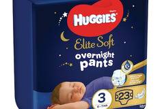 Промо пакет: 2 x Пелени-гащички Huggies Elite Soft Pants Overnight, Нощни, Размер 3, 23 броя, 6-11 кг